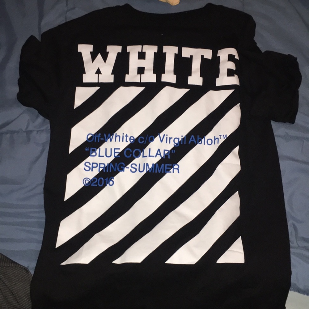 off white black short sleeve tee